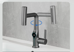 Solid Brass Water-Powered LED Waterfall Vanity Faucet