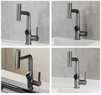 Solid Brass Water-Powered LED Waterfall Vanity Faucet