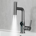 Solid Brass Water-Powered LED Waterfall Vanity Faucet