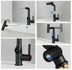 Solid Brass Water-Powered LED Waterfall Vanity Faucet