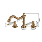 Solid Brass Waterfall Bathroom Faucet (Antique Brass, 3-Hole Widespread)