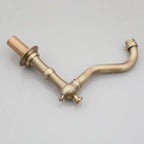 Solid Brass Waterfall Bathroom Faucet (Antique Brass, 3-Hole Widespread)