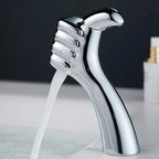 Solid Brass Waterfall Bathroom Faucet (Ceramic Disc Cartridge)
