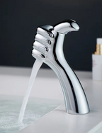 Solid Brass Waterfall Bathroom Faucet (Ceramic Disc Cartridge)