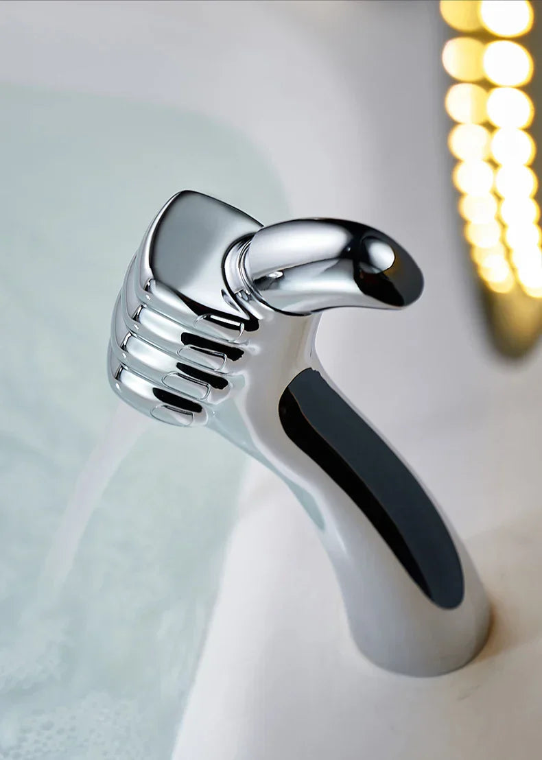 Solid Brass Waterfall Bathroom Faucet (Ceramic Disc Cartridge)