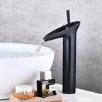 Solid Brass Waterfall Bathroom Faucet (Ceramic Disc Valve)