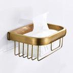 Solid Copper-Based Brushed Antique Brass Bathroom Hardware Set (5-Piece Wall-Mounted)