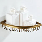 Solid Copper-Based Brushed Antique Brass Bathroom Hardware Set (5-Piece Wall-Mounted)