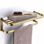 Solid Copper-Based Brushed Antique Brass Bathroom Hardware Set (5-Piece Wall-Mounted)