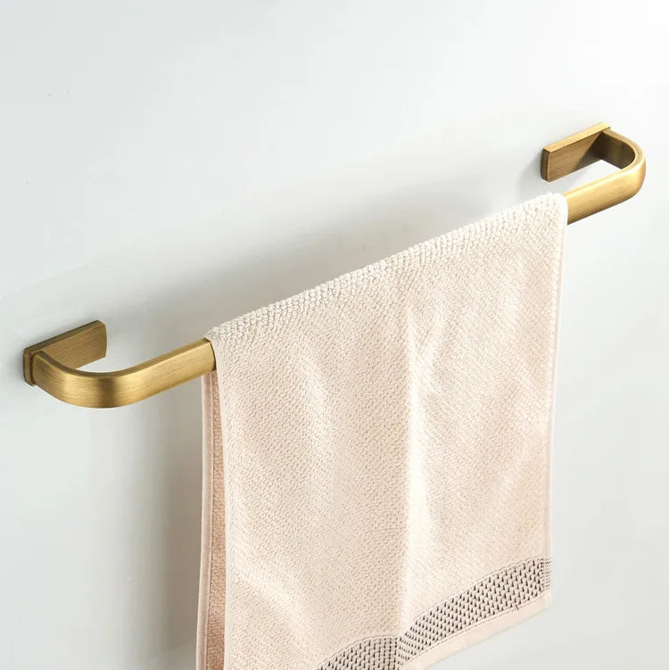 Solid Metal Brushed Antique Brass Bathroom Hardware Set (4-Piece)