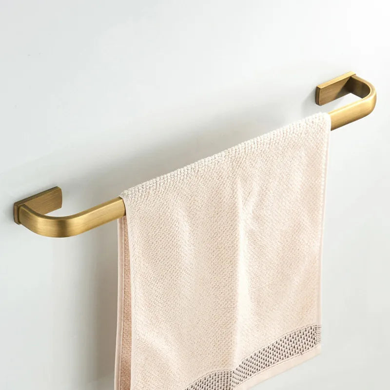 Solid Metal Brushed Antique Brass Bathroom Hardware Set (4-Piece)