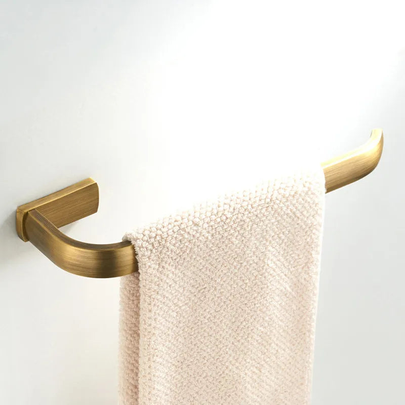 Solid Metal Brushed Antique Brass Bathroom Hardware Set (4-Piece)
