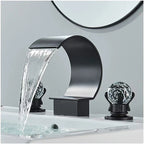 Solid Metal Dual-Handle Ceramic Disc Bathroom Faucet (8" Widespread)