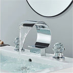 Solid Metal Dual-Handle Ceramic Disc Bathroom Faucet (8" Widespread)