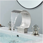 Solid Metal Dual-Handle Ceramic Disc Bathroom Faucet (8" Widespread)