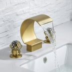 Solid Metal Dual-Handle Ceramic Disc Bathroom Faucet (8" Widespread)