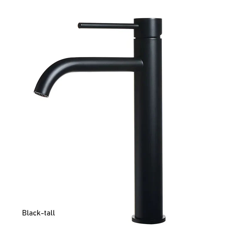 Solid Stainless Steel High-Arc Vessel Faucet (Single-Handle)
