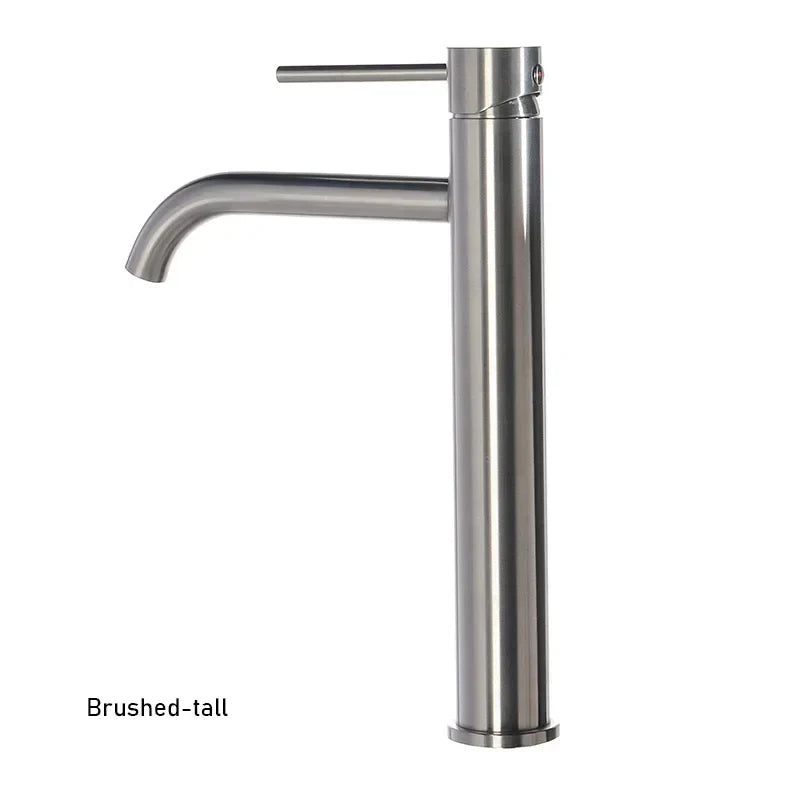 Solid Stainless Steel High-Arc Vessel Faucet (Single-Handle)