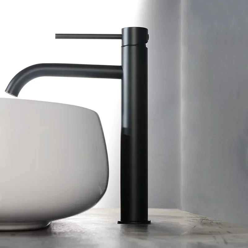 Solid Stainless Steel High-Arc Vessel Faucet (Single-Handle)