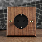 Solid Walnut & Knurled Brass Toggle Wall Switch (Optional USB)