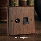 Solid Walnut & Knurled Brass Toggle Wall Switch (Optional USB)