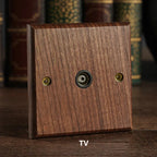 Solid Walnut & Knurled Brass Toggle Wall Switch (Optional USB)