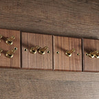 Solid Walnut & Knurled Brass Toggle Wall Switch (Optional USB)