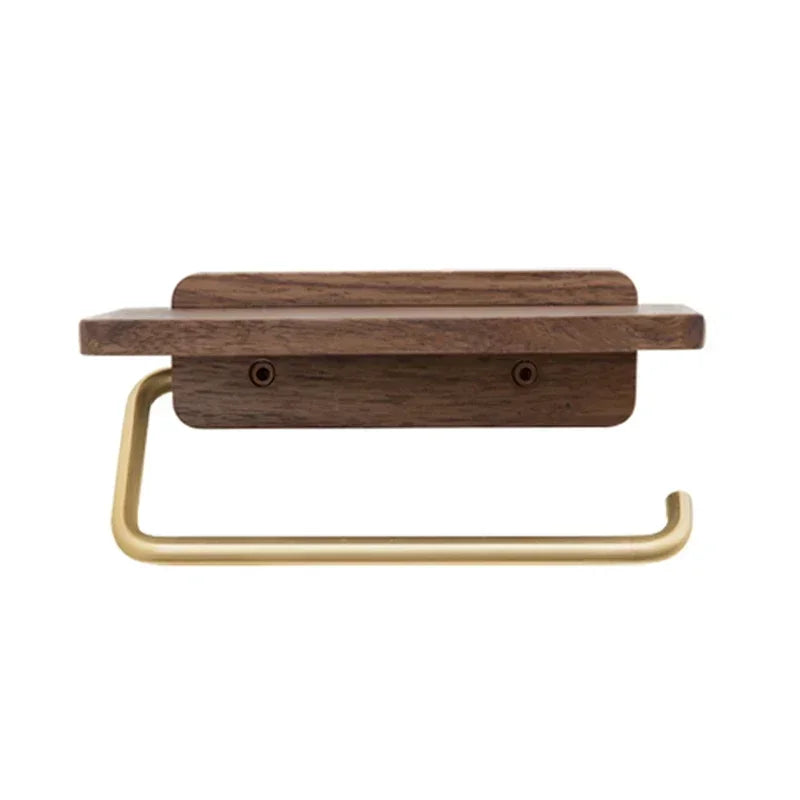 Solid Wood & Stainless Steel Paper Towel Holder