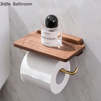 Solid Wood & Stainless Steel Paper Towel Holder