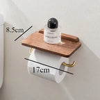 Solid Wood & Stainless Steel Paper Towel Holder