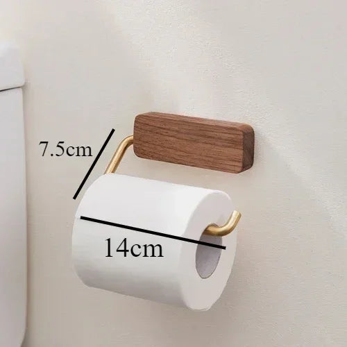 Solid Wood & Stainless Steel Paper Towel Holder