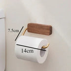 Solid Wood & Stainless Steel Paper Towel Holder