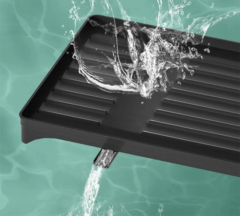 Space-Saving 2-Tier Auto-Drain Dish Rack