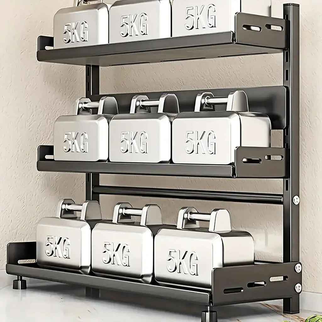 Space-Saving 3-Tier Black Stainless Steel Spice Rack