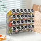 Space-Saving 4-Tier Wall-Mounted Carbon Steel Spice Rack