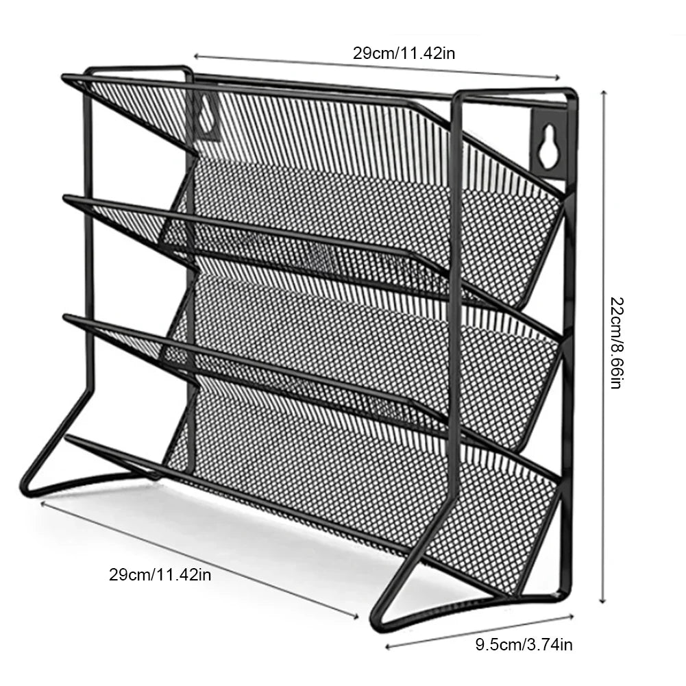 Space-Saving 4-Tier Wall-Mounted Carbon Steel Spice Rack