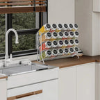 Space-Saving 4-Tier Wall-Mounted Carbon Steel Spice Rack