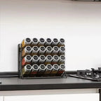 Space-Saving 4-Tier Wall-Mounted Carbon Steel Spice Rack