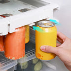 Space-Saving Adjustable Sliding Fridge Can Rack