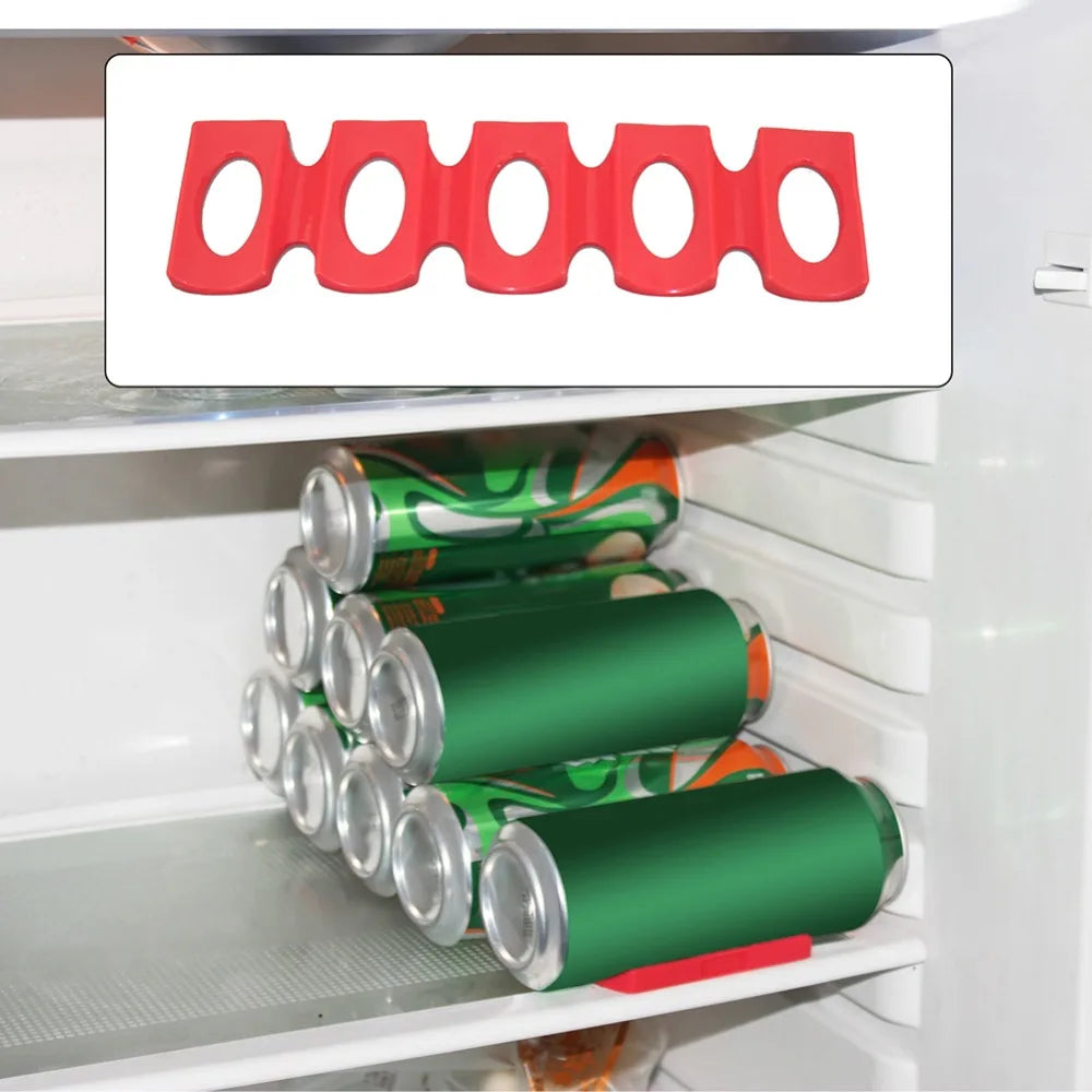 Space-Saving Adjustable Sliding Fridge Can Rack