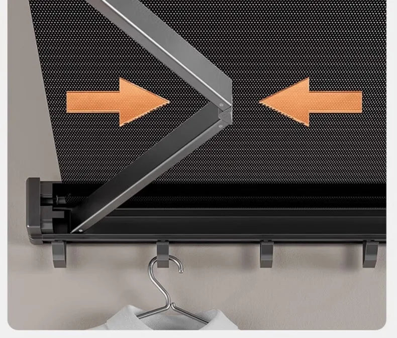 Space-Saving Anodized Aluminum Folding Wall Coat & Towel Rack
