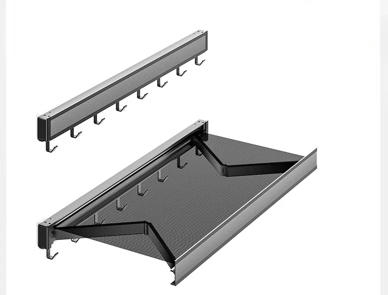 Space-Saving Anodized Aluminum Folding Wall Coat & Towel Rack