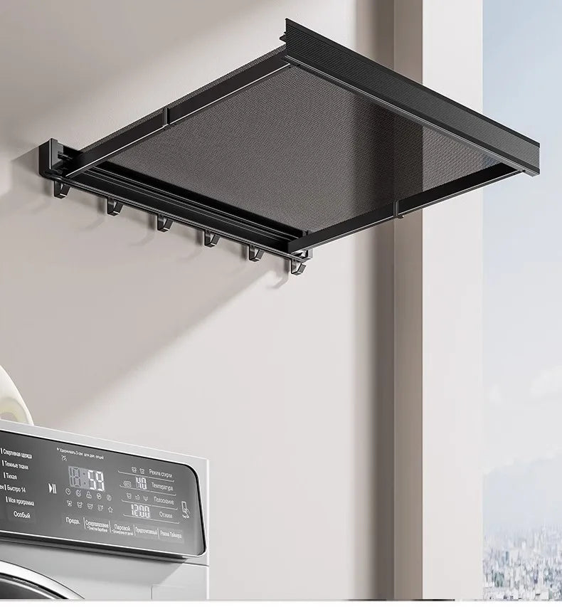 Space-Saving Anodized Aluminum Folding Wall Coat & Towel Rack