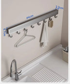 Space-Saving Anodized Aluminum Folding Wall Coat & Towel Rack