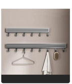 Space-Saving Anodized Aluminum Folding Wall Coat & Towel Rack