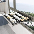 Space-Saving Anodized Aluminum Folding Wall Coat & Towel Rack