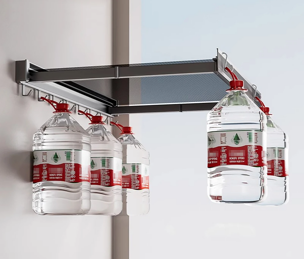 Space-Saving Anodized Aluminum Folding Wall Coat & Towel Rack