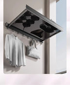 Space-Saving Anodized Aluminum Folding Wall Coat & Towel Rack