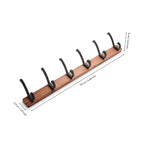 Space-Saving Black Wood 5-Hook Wall Rack (Nail Mount)
