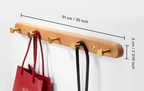 Space-Saving Black Wood 5-Hook Wall Rack (Nail Mount)